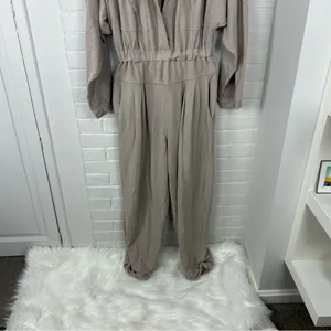 Free People Beach Faye Jumpsuit in Oyster Size M thumbnail 6