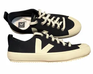 Veja Nova‎ Low Top Black Canvas Beige Lace Up Sneakers Size 8 / 39 thumbnail 1