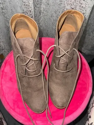 Tan Lace Up‎ Boots with Suede Finish thumbnail 1