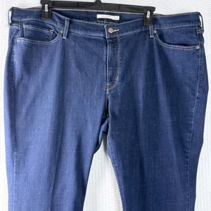 Levi Strauss Classic Straight Jeans Dark Wash Women‎ Size 24W M thumbnail 2
