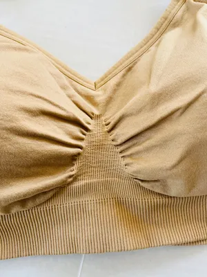 HOFISH‎ Bundle 2 Sz M Tan Full Bust Seamless Nursing Maternity Bras Bralette thumbnail 3