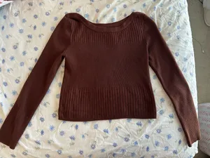 Cider Brown Crop Sweater thumbnail 2