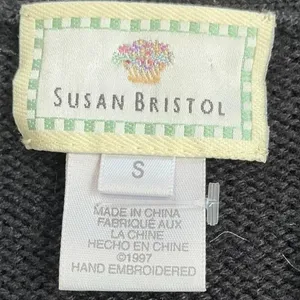 Vintage‎ Wool Blend Susan Bristol Cardigan Embroidered Floral Sweater Small thumbnail 3