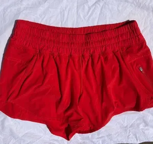 Lululemon Tracker Low-Rise Lined Short 4” Size 10 Love Red thumbnail 1