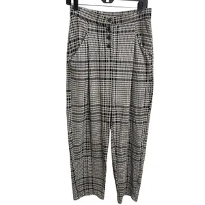 Free‎ People Posey Plaid Tapered Pants High Rise Dark Academia Trousers Size S thumbnail 3