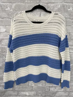 Maurices Striped Boucle Open Stitch Crew Neck Sweater thumbnail 1