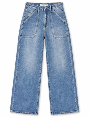 Just Black Denim BP339J Patch Pocket High Rise Wide Leg Jeans 27 thumbnail 1