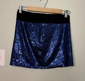 Russian Slavic sequin blue mini skirt party disco women’s motivi y2k 0 thumbnail 1