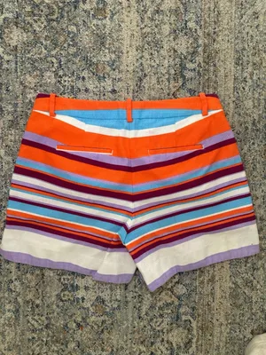 J.Crew Multicolor Striped Shorts Size 6 Colorful Casual Summer thumbnail 3