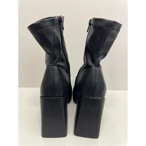 Wild Pair‎ Chunky Heel Platform Booties Black Size 9.5 Sock Like Fit Block Heel thumbnail 6