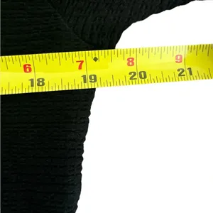 Anthropologie Long Sleeve Top Black Waffle Knit V-Neck Textured, Size Medium thumbnail 6