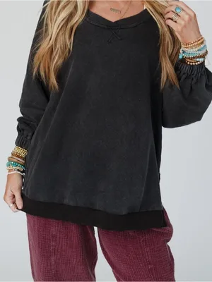 POL Black Open-Back Crisscross Pullover thumbnail 1