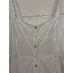 NWT Madewell Sz 8 White Button-Front Tiered Cotton Poplin Sleeveless Midi Dress thumbnail 4