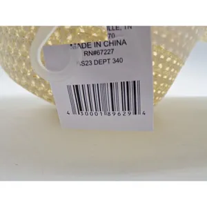 Tan Wide Floppy Brim Beach Garden Paper Straw Hat White Removable Bow Womens OSF thumbnail 4