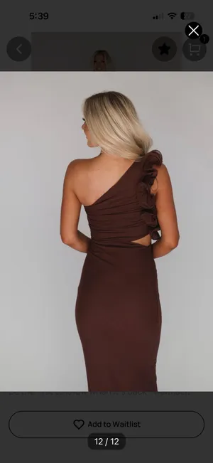 These Three Boutique Deanna One Shoulder Ruffle Maxie Dress thumbnail 4