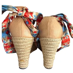 UGG Lucianna Marrakesh Ikat‎ Ribbon Tie Espadrille Wedge Sandals 9.5 thumbnail 4