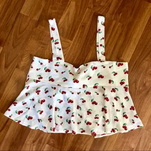 Favlux Cherry Print Babydoll Top NWOT thumbnail 7