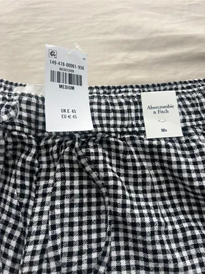 NEW Abercrombie Gingham Black & White Shorts thumbnail 4
