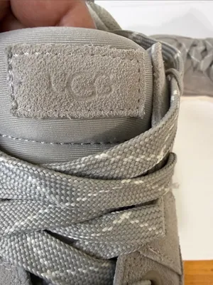 UGG Women's Gray and Cream Platform Lace-Up Sneakers thumbnail 6