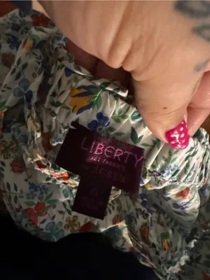 Liberty Art Fabrics Floral Ruffle Blouse Cottagecore Boho thumbnail 6