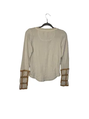 ✨🤍 NWT Free People Mistletoe Waffle Thermal Crochet Cuff Top‎ S 🤍✨ thumbnail 5