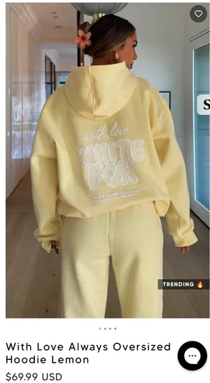 White Fox Boutique Oversized Sweatshirt & matching sweatpants thumbnail 3