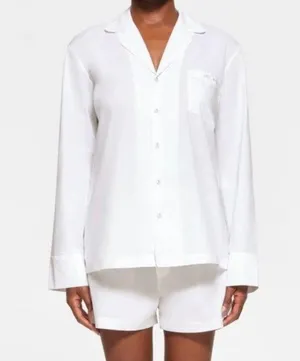 SKIMS White Cotton Poplin Sleep Button Up Set thumbnail 1