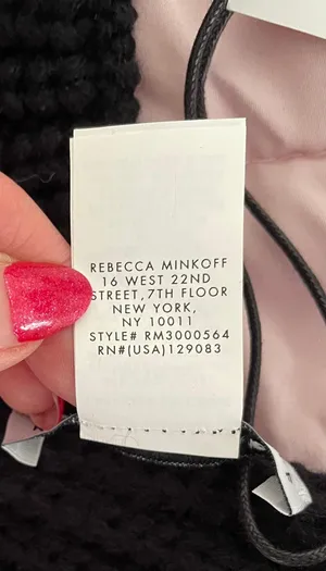 Rebecca Minkoff NWT Traveling Rib Black Knit Scarf, size 76x10” thumbnail 4