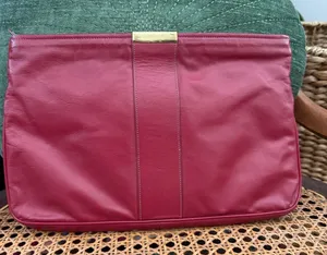 Source Unknown Vintage 70s/80s Red Faux Leather Clutch Bag thumbnail 1
