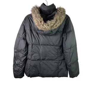 Columbia Puffer Jacket Down Fill‎ Faux Fur Trim Hood Black Women Size S XL5984 thumbnail 2