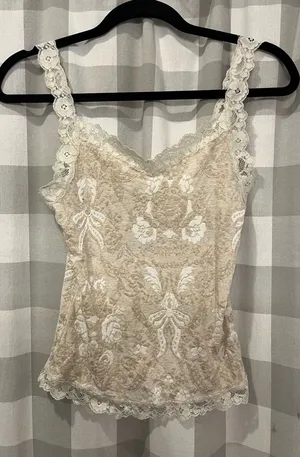 Arianne Lace-Trim Floral Camisole - Cream & White thumbnail 1