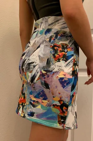 Jaded London Crystal Cyberwave Asymmetrical Skirt thumbnail 4