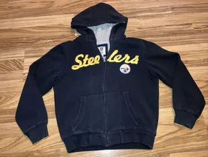 PITTSBURGH STEELERS Hoodie Zip up‎ Jacket Women's medium Sherpa Lining thumbnail 1