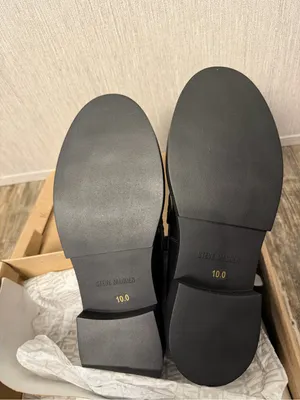 Steve Madden Black Leather Lug Sole Penny Loafers with Gold Hardware Size 10 thumbnail 12