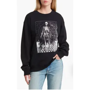 Skeleton Space Time Graphic Sweatshirt GOLDEN HOUR Size Small Black‎ Black thumbnail 5