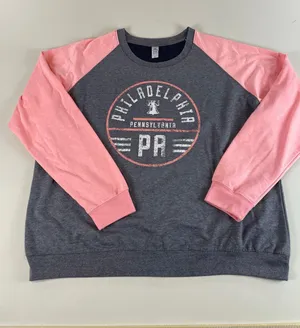 Salt Creek Sweatshirt Size XL Gray Pink Sleeves Philadelphia Logo New With Tag thumbnail 1