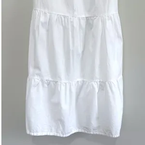 Mercedes Campuzano Women's Boho White Smocked Tie Front Tiered Maxi Dress XS thumbnail 4