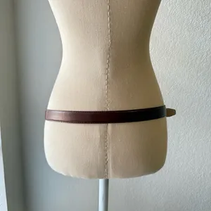 Vintage Jeweled Buckle Leather Belt Women's Medium Brown Elegant Style thumbnail 4