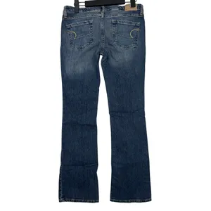 American Eagle Skinny Flare Bootcut Low Rise Full Length Jeans Stretch 4 Blue thumbnail 11