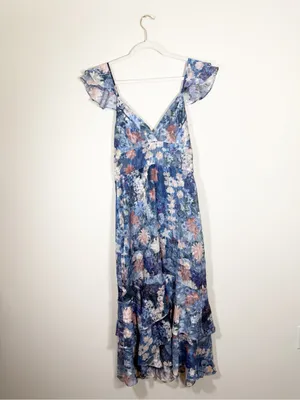 NWT Anthropologie Hutch Ruffled Midi Dress Watercolor Floral Size 8 thumbnail 6