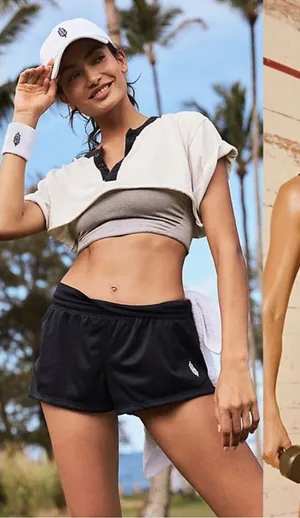Free People Movement Hoop Shorts Black Large thumbnail 1