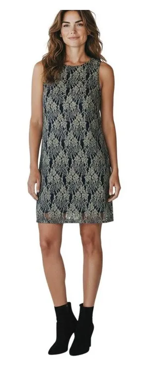Astr the Label Black Metallic Lace Mini Dress size Medium thumbnail 1