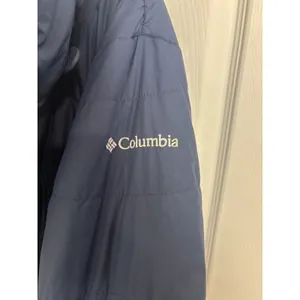 Columbia Navy Fur Hooded Puffer Jacket Coat Medium Thermal Coil thumbnail 5