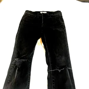 Madewell 9” High Rise‎ Skinny Distressed Knees Womens Size 25 Faded Black Jeans thumbnail 5