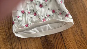 Rose design strapless dress White thumbnail 5
