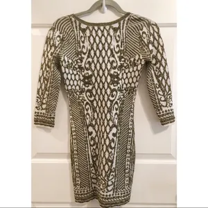 Gold Embroidered Form Fitting Dress thumbnail 3
