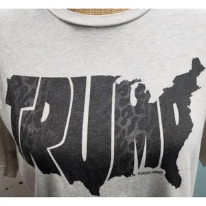 Canvas Bella USA Strong Trump‎ Patriot Graphic T-Shirt Top Women's Large thumbnail 2