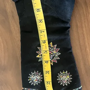 Splash fusion Foot Wear Black Velvet Embroidered Western Heel Boots Size 7 thumbnail 7