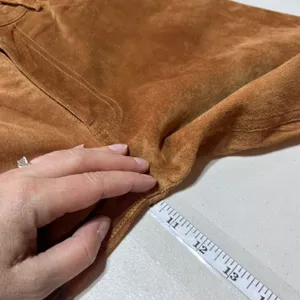 Vintage Express World Brand Women's Genuine Leather Suede Pants Brown‎ Size 7/8 thumbnail 14