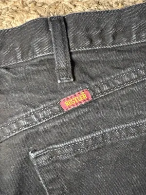Rustler Black Denim Cutoff Shorts 100% Cotton thumbnail 4
